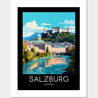 A Pop Art Travel Print of Salzburg - Austria Posters and Art